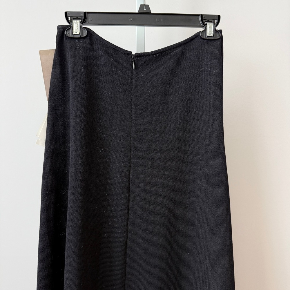 St John Evening sz 8  Black Wool Blend Knit‎ Maxi Skirt Luxury Mobwife NWT - Picture 8 of 9
